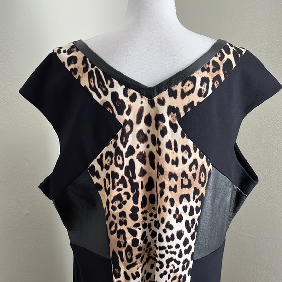 ๐ LANE BRYANT LEOPARD PRINT AND FAUX LEATHER DRESS - Picture 9 of 9